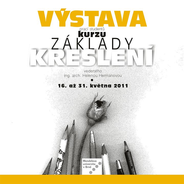 Leták Výstava prací studentů kurzu kreslení